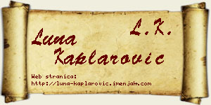 Luna Kaplarović vizit kartica